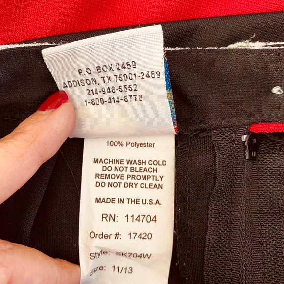 Spirit Innovations Red White Black Star Cheerleading Uniform Circle Skirt - Picture 11 of 12